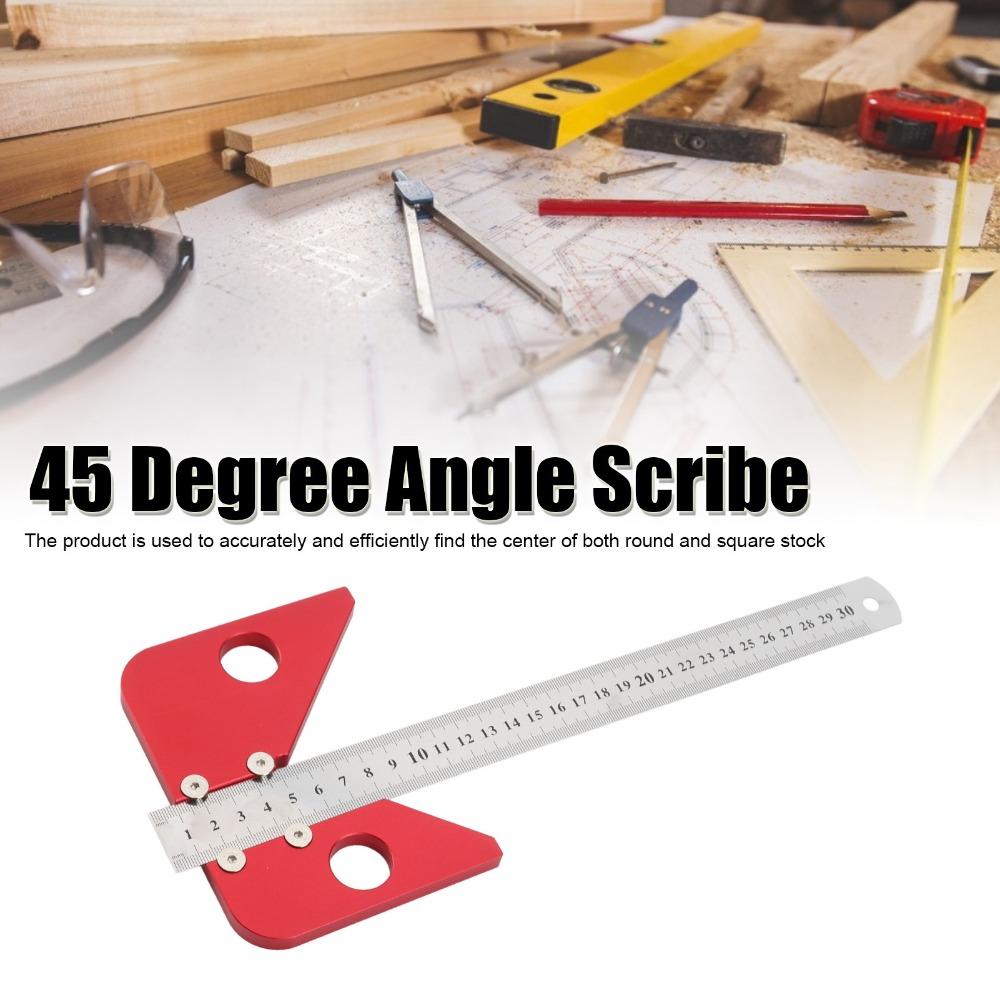Aluminum Alloy Center Finder Tool Detachable Ruler Center Scribe Woodworking Layout and Marking