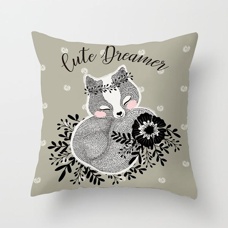 Домашний декор, мультяшная лиса, животное, подушка, наволочка, подушка, украшение для дивана, наволочка