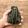 Portable Coin Bag Drawstring Loose Change Leather Bag Men's and Women's Waist Key Small Bag