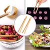 2Pcs Bamboo Tongs Natural Bamboo Wooden Food Toaster Tongs Tea Clip Bamboo Tweezers for Toast Pickles Tea Cooking Kitchen Tongs