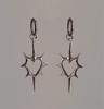 2pcs Punk Rock Hollow Thorns Love Heart Pendant Hoop Earrings for Women Men, Lover Fashion Cool Rivets Spike Earings Jewelry