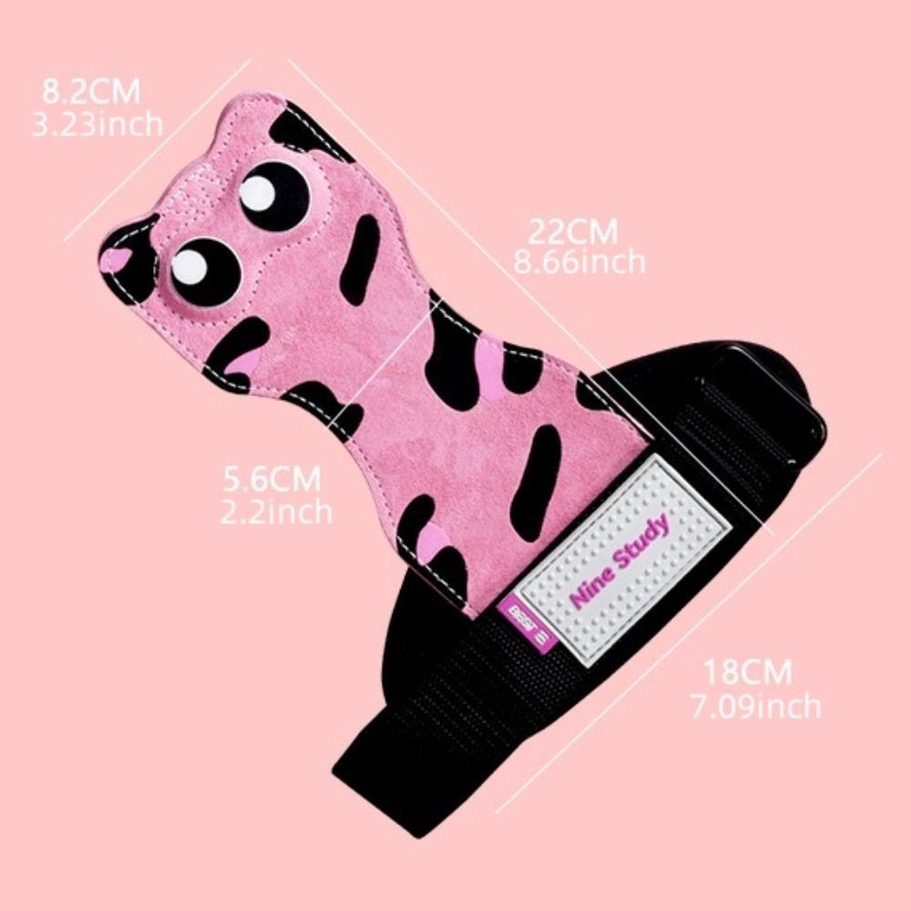 1 Pair Leather Kitty Wrist Straps Non-slip Deadlift Power Straps Cat Fitness Power Straps Deadlift
