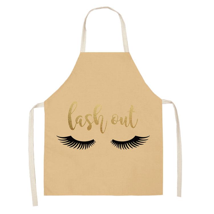 Eyelashe Love Pattern Aprons Home Cooking Kitchen Apron Cook Linen Adult Bibs Waist Baking Barista Aprons Cleaning Tools Tablier