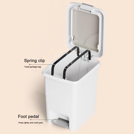 Garbage Can Durable Construction Large Capacity Wide Opening Easy To Clean Trash Can Waste Bin with Stepping Pedal
