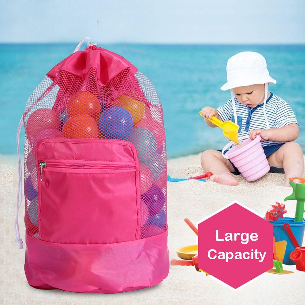 Beach Toys Pouch Girls Sundries Organizer Storage Bag Kids Shell Bags Mesh Swimming Bag Beach Bag