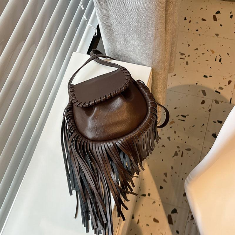 Сумка через плечо Niche Design Tassel с кисточками в корейском стиле, женская, высокого класса, модная, новая, маленькая, квадратная, простая сумка через плечо Wind Commute