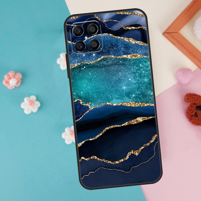 Gold Indigo Faux Malachite Case For Honor Magic 7 Lite 5 6 Pro Honor X9a X8a X8 X9 X8b X9c X9b 50 70 90 200 Lite Cover