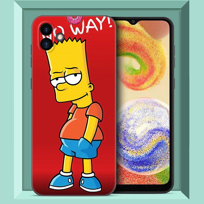 The Simpsons Black Silicone Phone Case For Samsung Galaxy A01 A03 Core A04 E A02 A05 A10 A20 A21 A30 A50 S A6 A8 Plus A7 2018