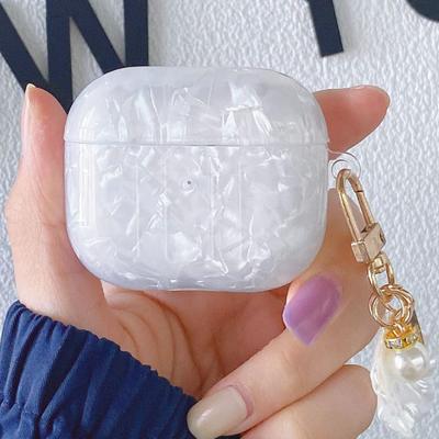 Чехол FINON для AirPods 4-го поколения и AirPods, Милый карабин, Блестящий и стильный 4, Ремешок, (белый)