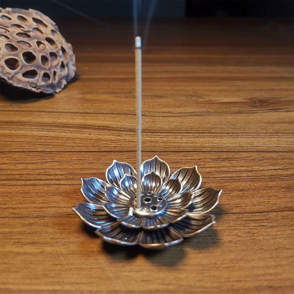 Multi-Hole Lotus Censer Alloy Incense Stick Holder Simple Incense Tray  Temples Home Office