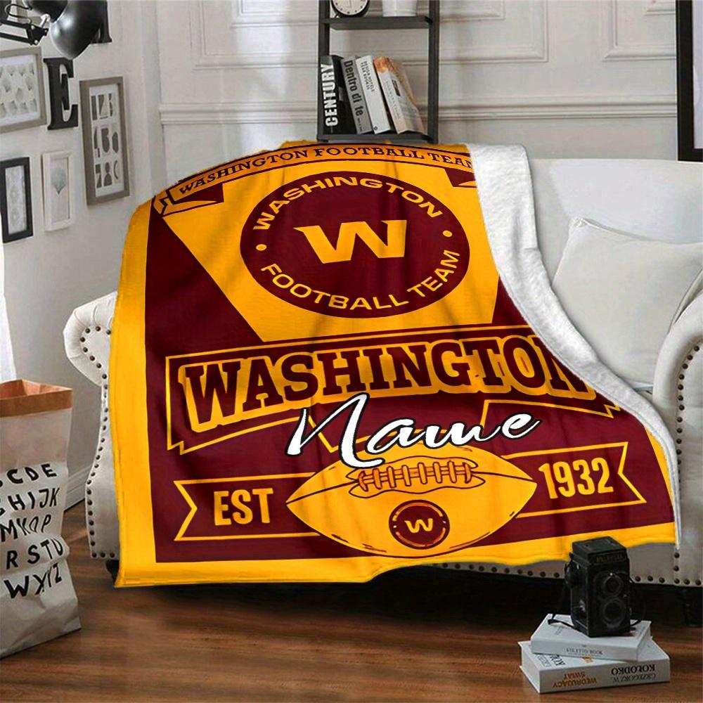 Washington Football Team Logo Customized Your Name Blanket Lightweight And Comfortable Warm Blanket Suitable For Bed Home Chair Office Sofa Camping
