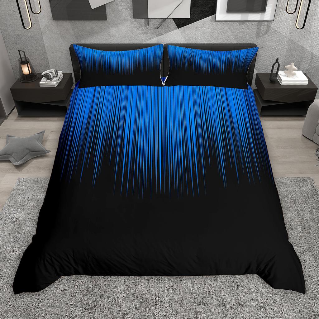 Comforter Homewish Gradient Lines 2Pcs/3Pcs Neon Red Gray Cyan Bedding Set Black Green Blue Pink Comforter Set