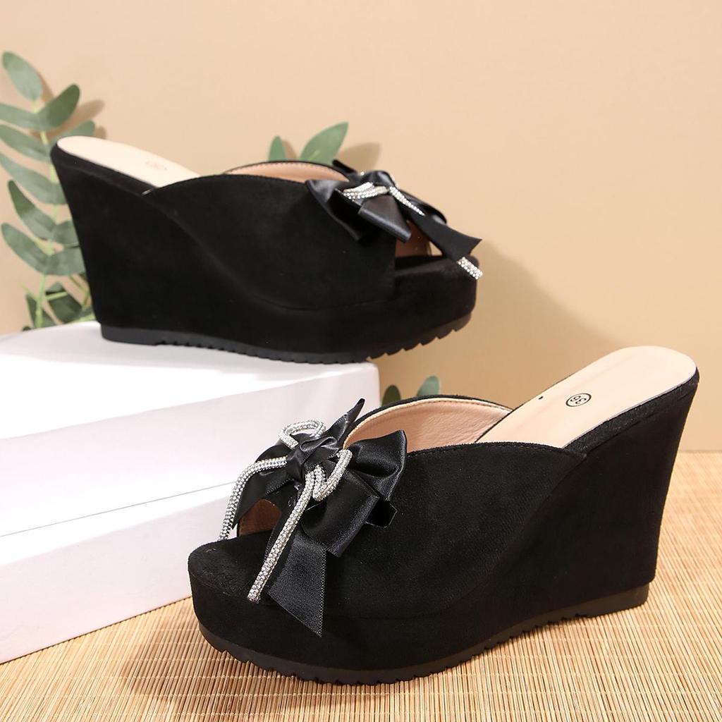 Women Wedge Sandals Open Toe Summer Slippers 10.5cm Platform Heels Comfortable Thick Sole Shoes