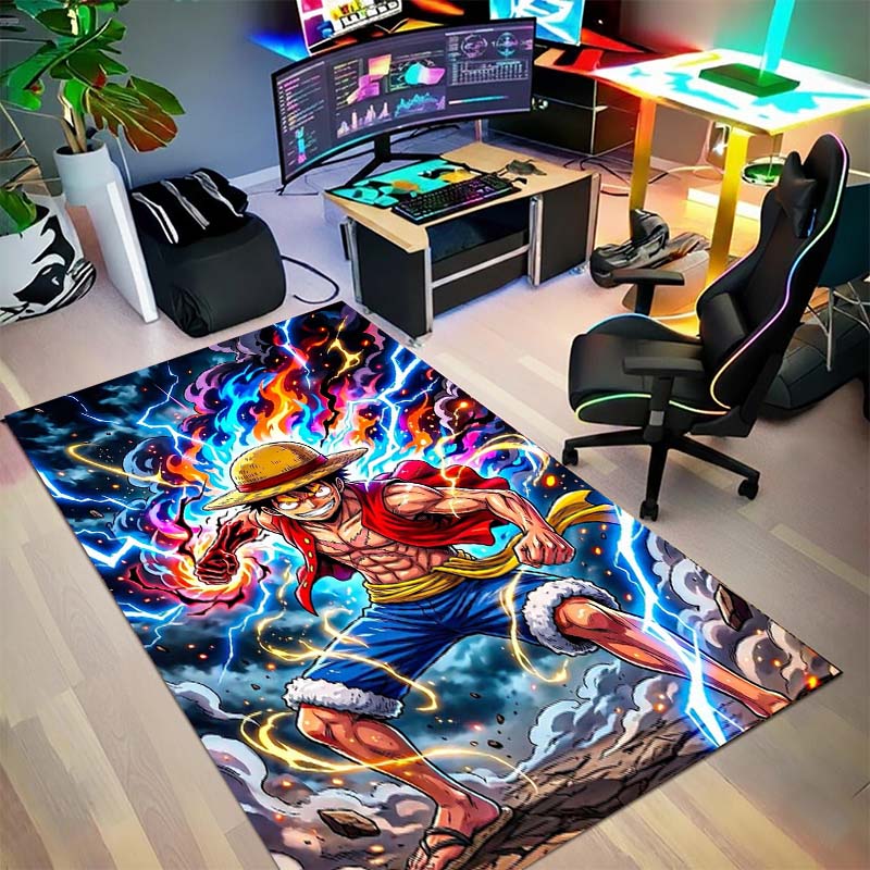 One Piece Luffy Home Large Area Rug Carpet Non Slip Washable Floor Mat Gamer Room Bedroom Decor.