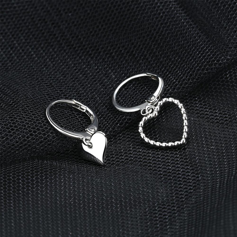 Charm Coper Plating Hollow Asymmetry Heart Ear Buckle Women Jewelry Hoop Earrings Heart Earrings
