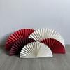 Красный полукруглый веер оригами - Складное ремесленное украшение для свадеб и мероприятий