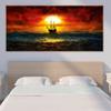 Пейзаж маслом море парусный закат искусство холст картина гостиная коридор офис украшение дома фреска без рамки