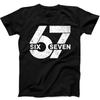 6 7 Six Seven Number Meme Funny Gift Tee Black T Shirt 490