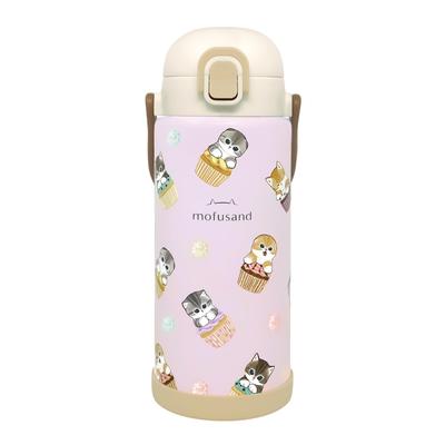 Бутылка mofusand Double Vacuum Cold Storage из нержавеющей стали объемом 1000 мл с замком и подвижной ручкой, в комплект входит 6-часовое холодное хранение для непосредственного употребления воды