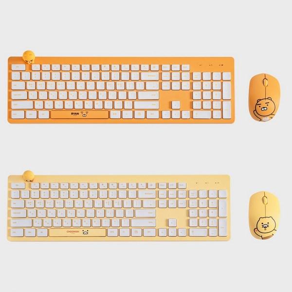 Kakao Friends Набор беспроводной клавиатуры с оболочкой для клавиш мыши, набор фигурок с клавиатурой и мышью Chunsik, KF, CS, лучший персонаж Кореи