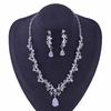 Korean Bridal Rhinestone Zircon Earring Necklace Bridal Jewelry Wedding Crown Headdress Accessories Set