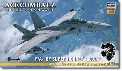 Hasegawa Creator Works Series Ace Combat 7 Skies Unknown Super Hornet Golem Corps Scale Plastic Model SP596 F/A-18F 1/72