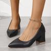 Fashion Fashion Pointed Toe Chunky Heel Pumps Woman Solid Color Comfortable High Heels Ladies Office Shoes Elegant Slip On Party Pumps