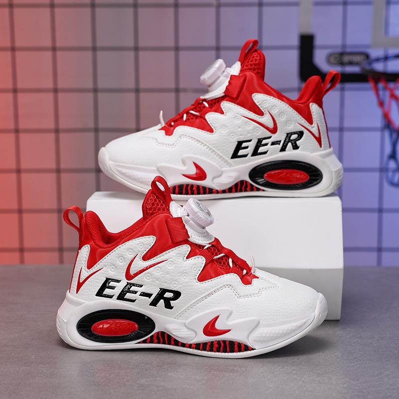 Вращающиеся Студенческие Детские Баскетбольные Кроссовки Средние Старшие Мальчики Кнопка Кроссовки Модная Обувь для Мальчиков