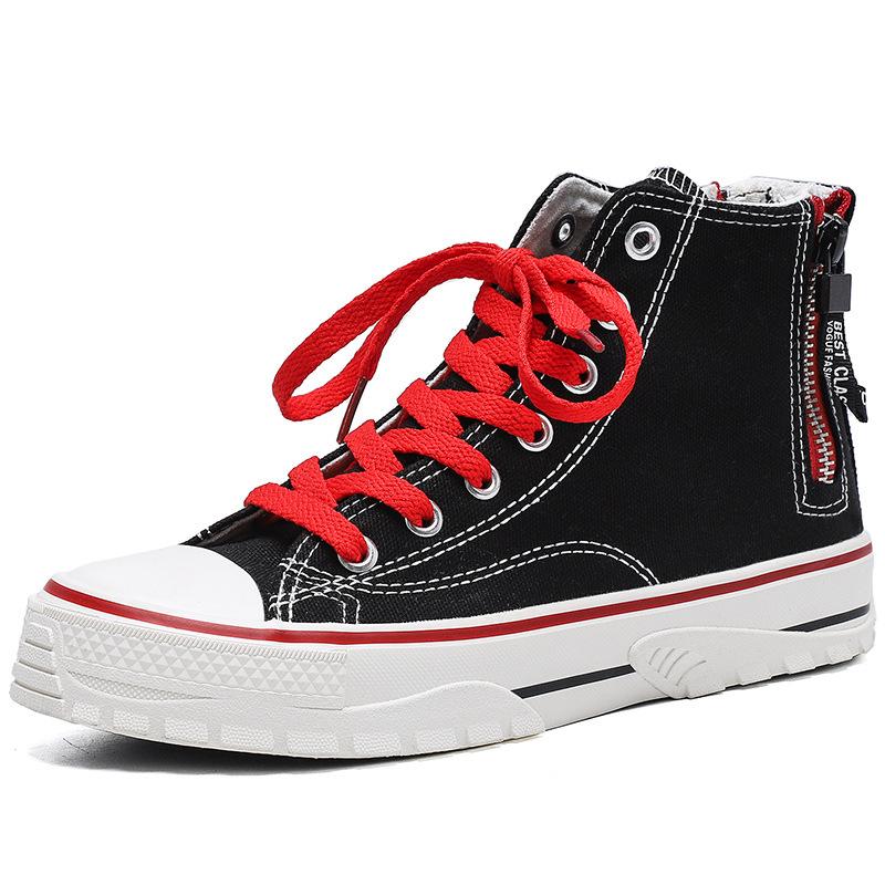 Осенняя новая тканевая обувь, индивидуальный стиль, тренд, студенческая повседневная обувь, универсальная корейская версия, высокие холщовые туфли для пар