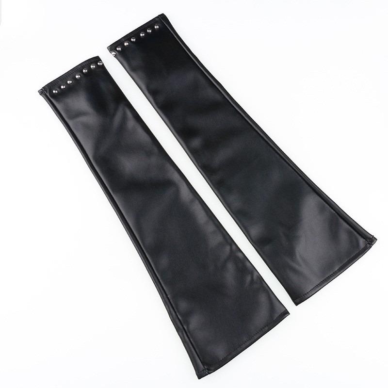 Женские удлиненные кожаные перчатки для ночного клуба, модный дизайн с мехом, для танцевальных выступлений, кожаные кожаные перчатки