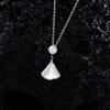 Elegant Fan-Shaped Moissanite Necklace In Shiny S925 Sterling Silver - High-End Fashion Clavicle Chain