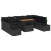VidaXL Ensemble de canapé de jardin 10 pcs Noir Poly rotin, Jardin et Terrasse, Canapé Moderne, Meubles de Patio, Rangement 3358746