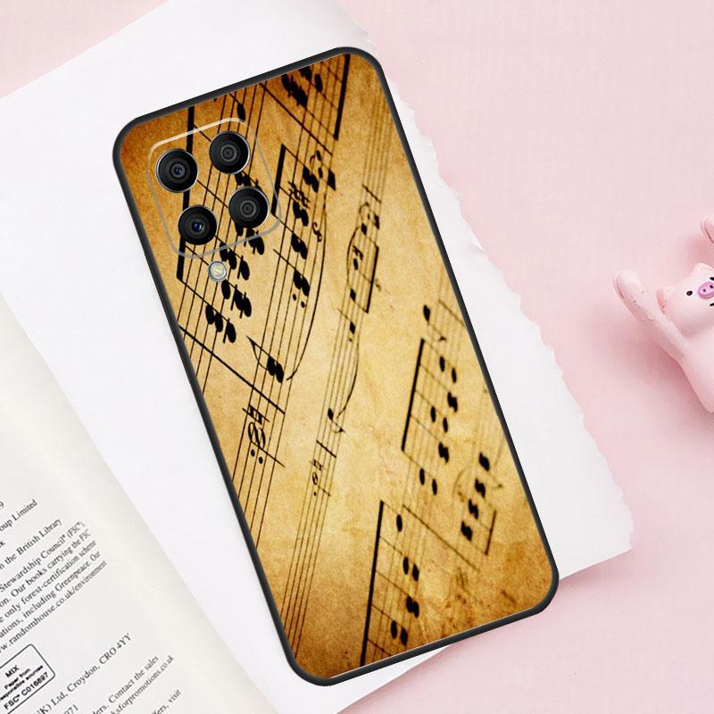 Piano keys Vintage Music Notes Case For Samsung Galaxy M52 M32 M12 M13 M53 M51 M31 M11 M14 M34 M54 M16 M36 M56 M15 M35 M55