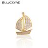 New Design Sailboat Shape Brooches for Women Men Suit Hijab Pins Daily Fashion