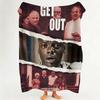 Movie G Get O Out  Flannel  Blanket Suitable for Sofa Living Room Bedroom