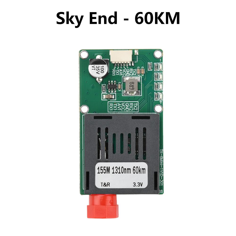 Sky/Earth TTL Optical Transceiver Module DC 5.5-26V FC RX/TX/AV/VCC/GND Interface for Drones TTL to Fiber Optic Module