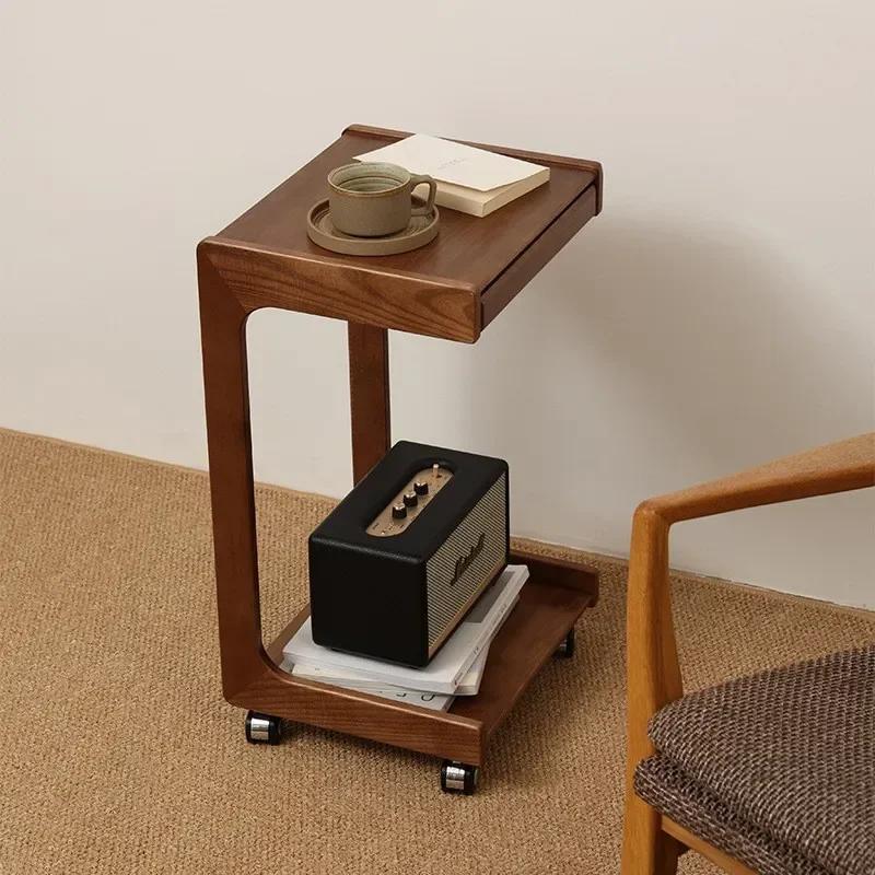 Журнальные столики из массива дерева в скандинавском стиле, мебель для гостиной, домашний диван, приставные столики, дизайнерская креативная тумбочка для спальни