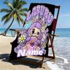 Custom Name Personalized Labubu Print Beach Towel, for Trip Camping Beach Party Home Decor, Birthday Gift for Family & Friends