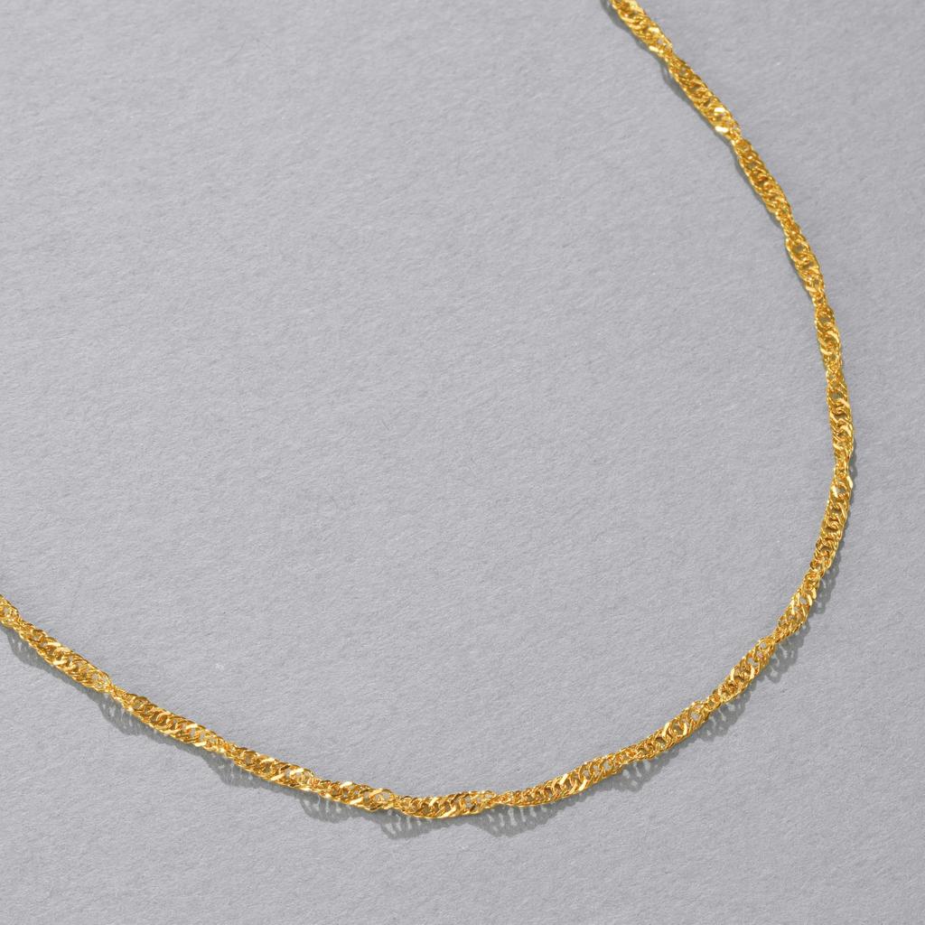 Ожерелье из чистого золота K24 с винтом, ширина 40 см, золотая цепочка с сертификационным знаком Mint [SPERANZA] 1,28 мм, женская