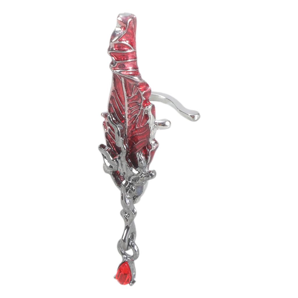 Винтажные серьги-каффы с перьями, клипсы для непроколотых ушей, готическая бижутерия, унисекс, аксессуар из сплава в темной эстетике