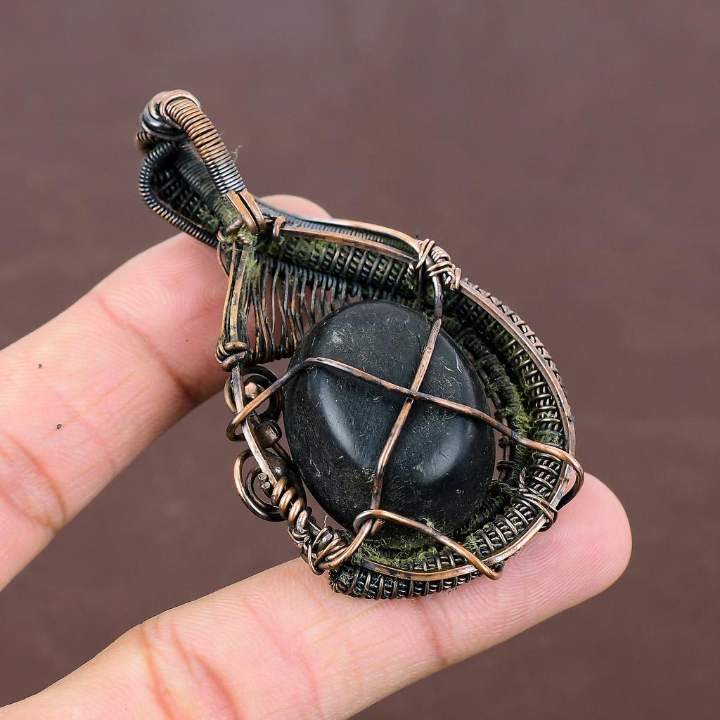 Подвеска из медной проволоки с натуральным австралийским тройным опалом, размер 2,83 дюйма, M5H08