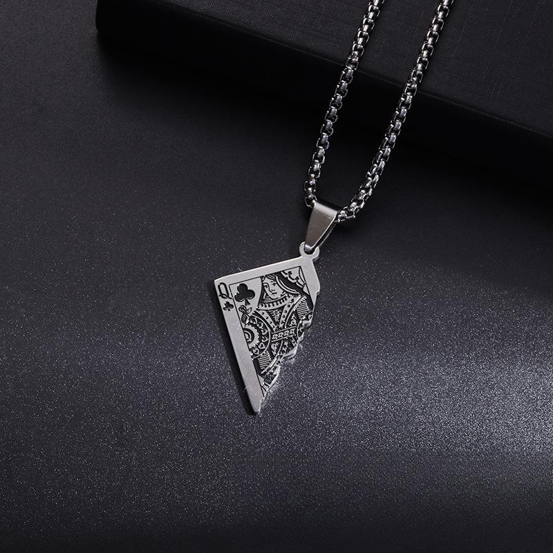 Оригинальное европейское и американское покерное ожерелье с подвеской Q/K, модное мужское и женское