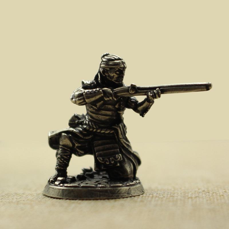 Чисто Белый Самурай Медный Солдат Настольная Боевая Игрушка Модель Украшение