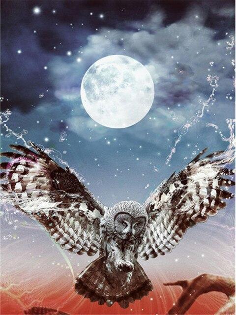 Алмазная картина Сова, полная дрель, украшение для дома, Алмазная вышивка, мозаика с животными, картина со стразами, настенное искусство
