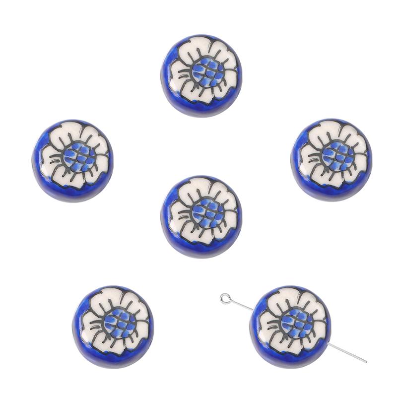 2 шт./пакет, ручная роспись, 15 мм, керамические фарфоровые бусины, цветочные сердечки, очаровательные бусины, свободные бусины-разделители для ожерелья, сережек, сделай сам, изготовление ювелирных изделий