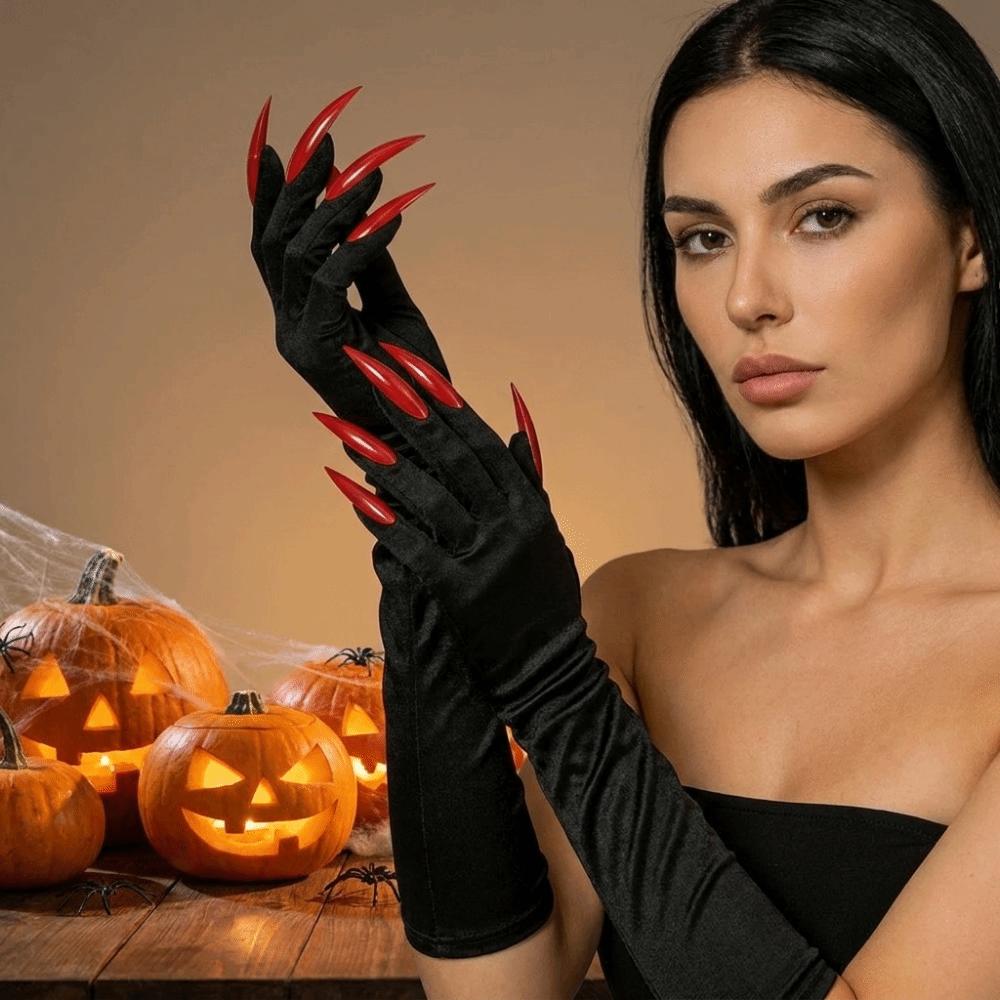 Fancy Props Halloween Cosplay Gloves Long Nails Ghost Claw Mittens Cosplay Performance