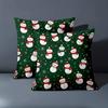 1 Pieces Christmas Snowman Pattern Green Pillow Cushions Polyester Pillowcase, Sofa Decorative Cushion Cov Headboard Pillow