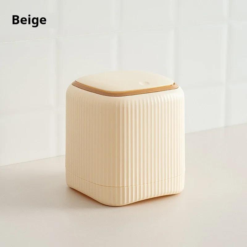 Мини Настольное Мусорное Ведро с Крышкой Внешнее Двойное Ведро Для Мусора Спальня Офисный Стол Коробка Для Хранения Сделано из Прочного Пластика Товары для Дома