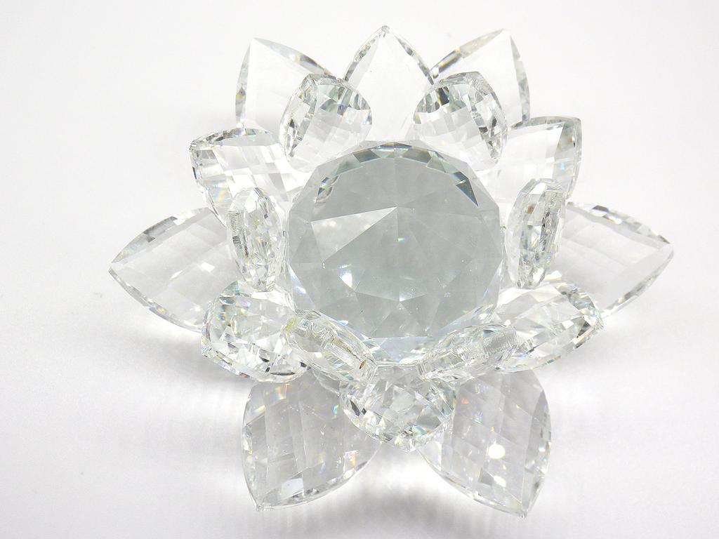 Цветок лотоса хрустальная стеклянная статуэтка цветок лотоса интерьерный лотос фен-шуй удача ловец солнца (10см)