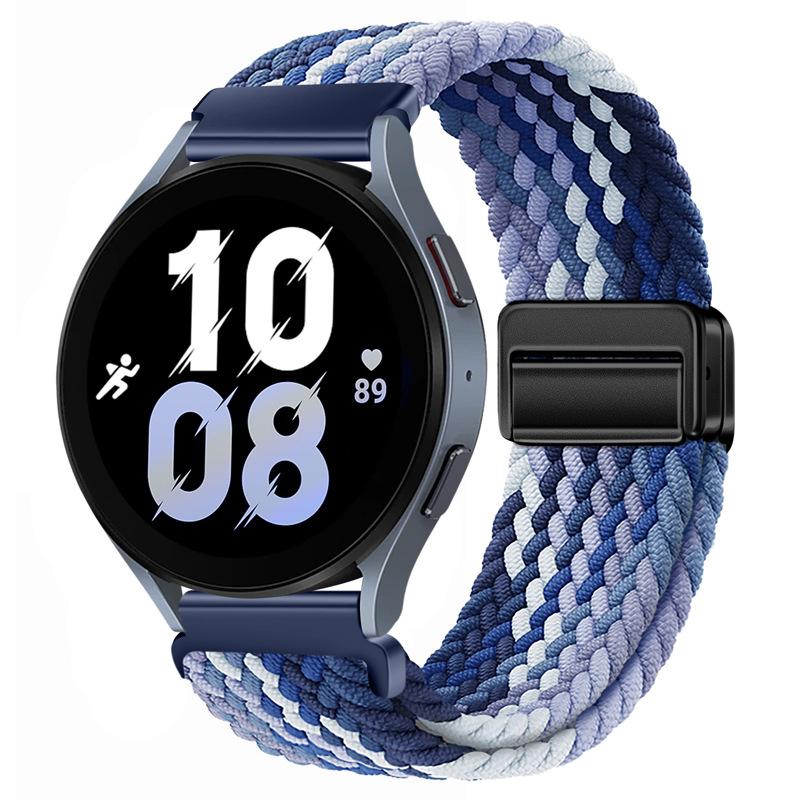 Плетеная нейлоновая петля 20 мм 22 мм для Samsung Galaxy Watch 6 5 4 3 Amazfit GTR4 Магнитный браслет Huawei Watch 4/3/GT3 Pro Ремешок
